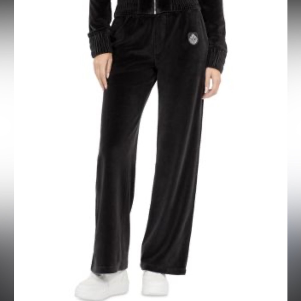 The Kooples Black Velvet Wide-Leg Pants